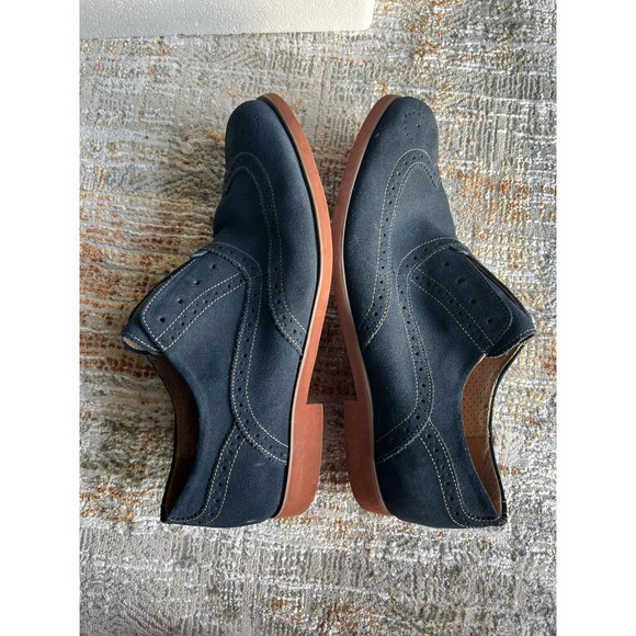 Mens FLORSHEIM Suede Wingtip Shoes Blue Sz 12D - Picture 6 of 12